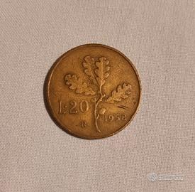 Moneta da 20 lire del 1958 R