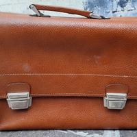 Cartella vintage in pelle x elementari anni 80