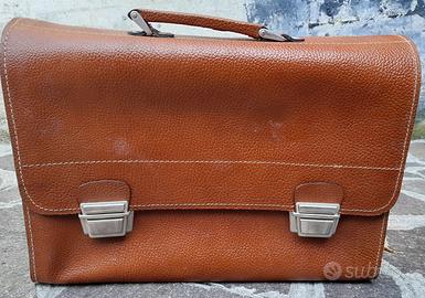 Cartella vintage in pelle x elementari anni 80