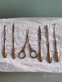 Servizio da unghie in argento 800 vintage. 