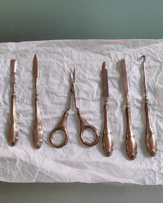 Servizio da unghie in argento 800 vintage. 