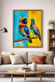 Quadro Piccioni acrilico su tela 60x90