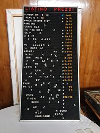 insegna prezziario vintage