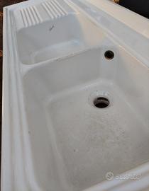 Lavello in ceramica, 120,5cm x 49,5cm