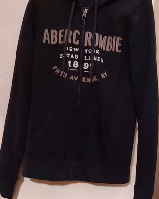 Felpa Abercrombie blu, con zip, tg.M