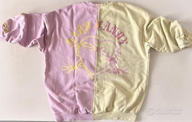 Felpa Bershka bicolore cuore rosa