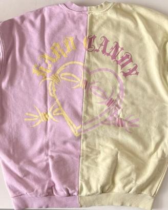 Felpa Bershka bicolore cuore rosa