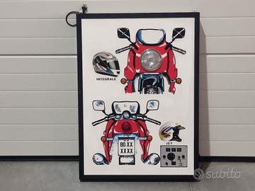 Pannello didattico per autoscuola degli anni '80