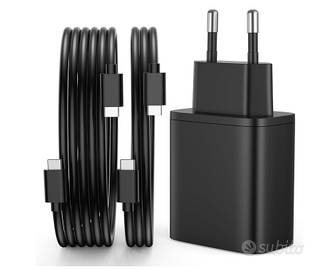 Caricatore usb c 45 w con 2 cavi 1m e 2m incluso .
