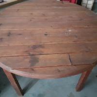 Tavolo tondo in douglas allungabile