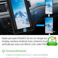 Stereo auto HD GPS camera posteriore android 14