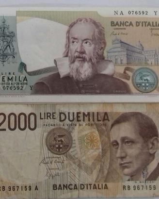 Rep. Italiana lotto n. 2 banconote lire 2000