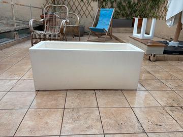 Fioriera bianca 100x40x40