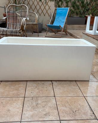 Fioriera bianca 100x40x40