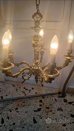 Lampadario ottone 