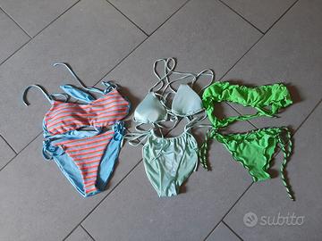 lotto 3 costumi 2 pezzi donna taglia S