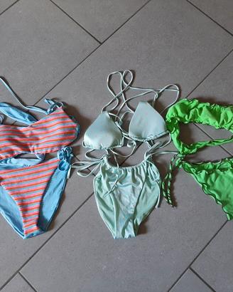 lotto 3 costumi 2 pezzi donna taglia S