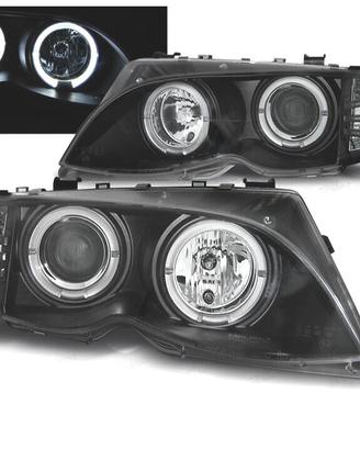 FARI BMW E46 01-05 OCCHI ANGEL FONDO NERO