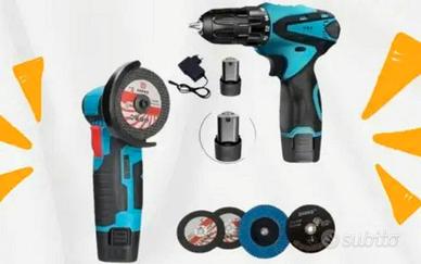 Kit Smerigliatrice angolare 12V più Avvitatore 12V