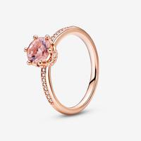 Anello Pandora Solitario Corona Rosa Scintillante 