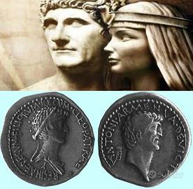 Moneta Denario di Antonio e Cleopatra
