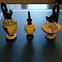 Antico set di 3 vasi ceramica culis Grecia anni 60