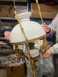 Lampadario a campana restaurato