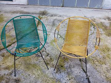 Sedie in ferro e plastica anni '60 originali. 