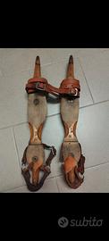 pattini legno d'epoca anni 50 