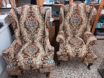 Poltrona vintage in tessuto stile Luigi VXI