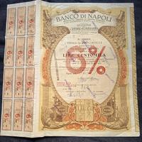 Banco di Napoli - Titolo da 200 Cartelle al Portat