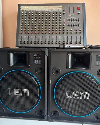 AMPLIFICATORI, MIXER, MICROFONI TUTTO CON CAVI