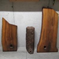 tavolo con mensola in legno di noce