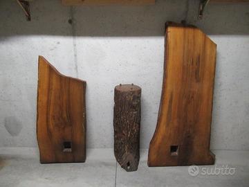 tavolo con mensola in legno di noce