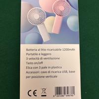 Ventilatore portatile a 3 velocità ricaricabile