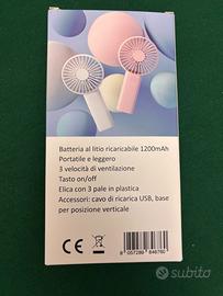 Ventilatore portatile a 3 velocità ricaricabile