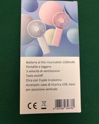 Ventilatore portatile a 3 velocità ricaricabile
