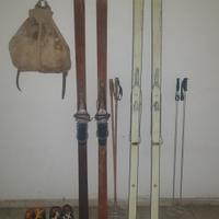 attrezzatura da montagna d'epoca e vintage, sci ec