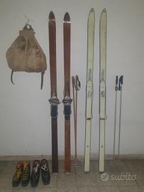 attrezzatura da montagna d'epoca e vintage, sci ec