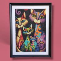 Quadro pittura di diamante - Gatti