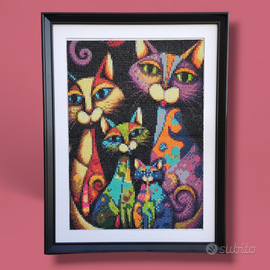 Quadro pittura di diamante - Gatti