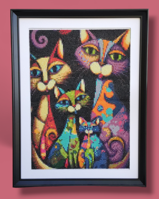 Quadro pittura di diamante - Gatti