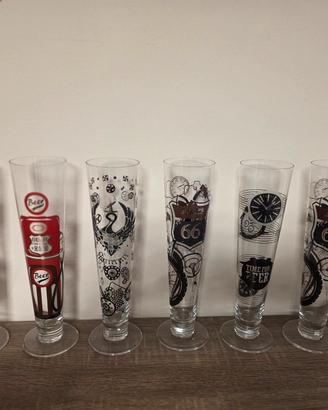 Set 7 bicchieri birra decorati