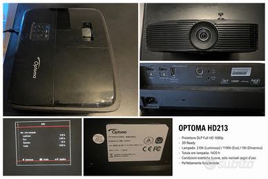Optoma hd213 vidroproiettore 3d cinema videogames