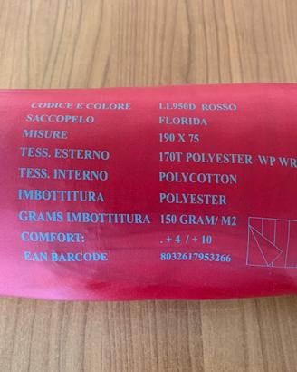 Sacco a pelo colore rosso