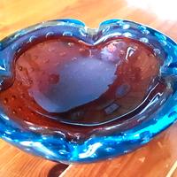 PORTACENERE VETRO DI MURANO "BULLONATO" ANNI '60