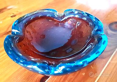 PORTACENERE VETRO DI MURANO "BULLONATO" ANNI '60