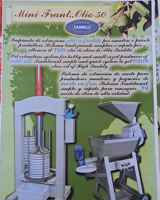 Mini frantoio oleario spremitura a freddo