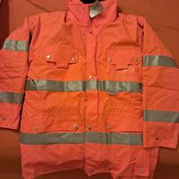 Giaccone arancione con striscie catarifrangenti