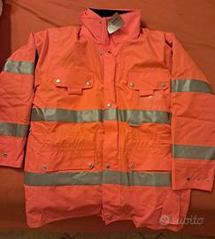 Giaccone arancione con striscie catarifrangenti